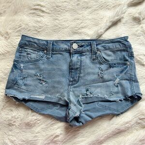 Y2K seven7 distressed denim micro shorts